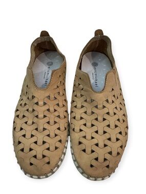 Eric Michael Inez Beige Leather Cutout Platform Slip-On Shoes EU 37 (US 6.5-7)